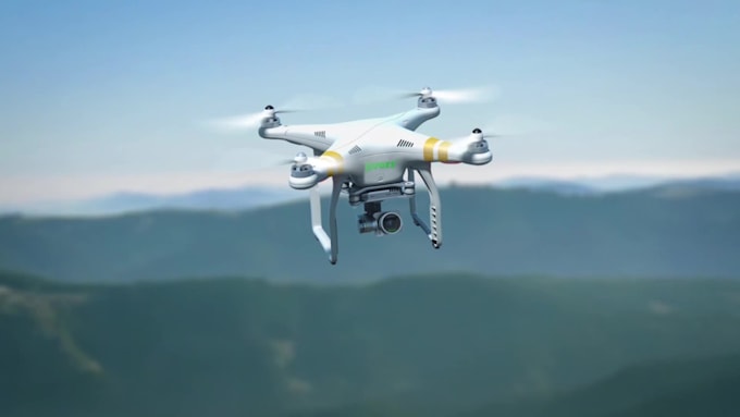 create quadcopter drone video logo intro