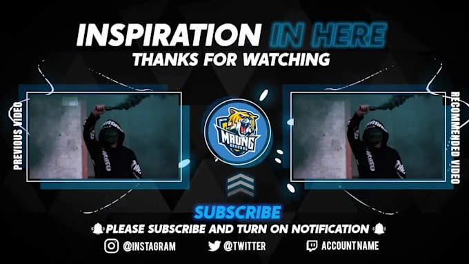 make animated youtube end screen, end card or outro