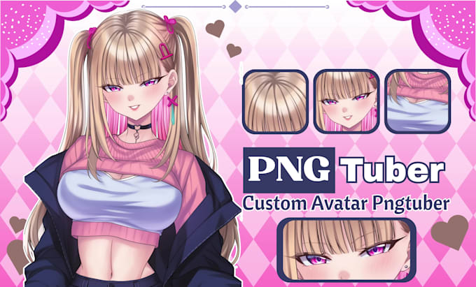 draw a high quality pngtuber model in anime style for streaming
