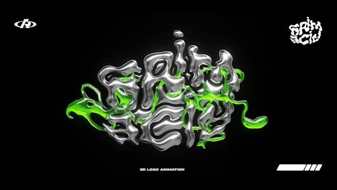 create 3d chrome logo with spinning animation