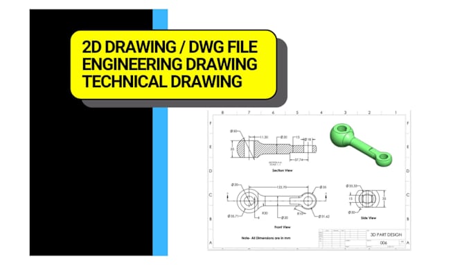 Do Technical Drawing, 2d Cad Drawing, Engineering Drawing By Aftab 