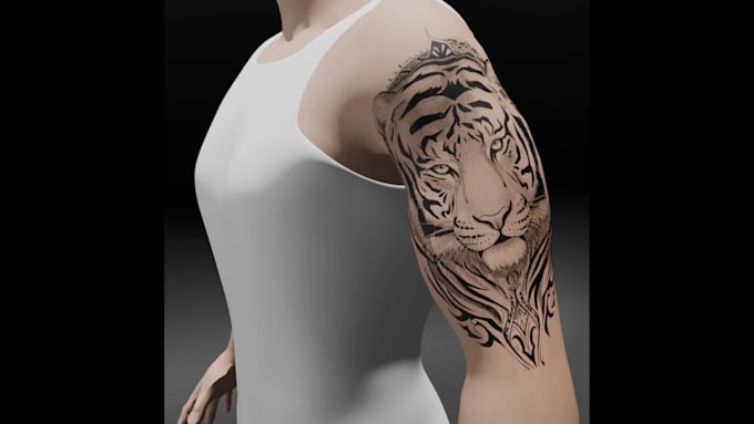 design realism custom or sleeve tattoo with 3d skin preview