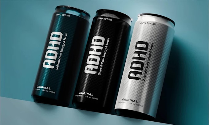 design a premium beverage can packaging and label