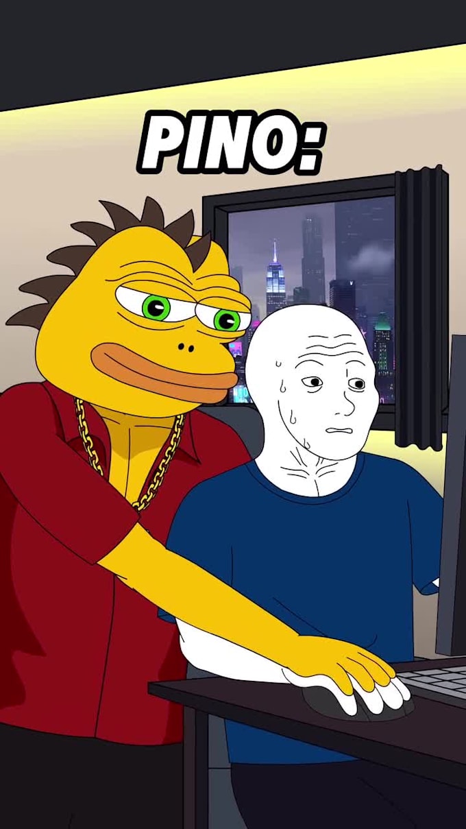 do funny viral 2d memecoin animation crypto meme video meme art crypto animation