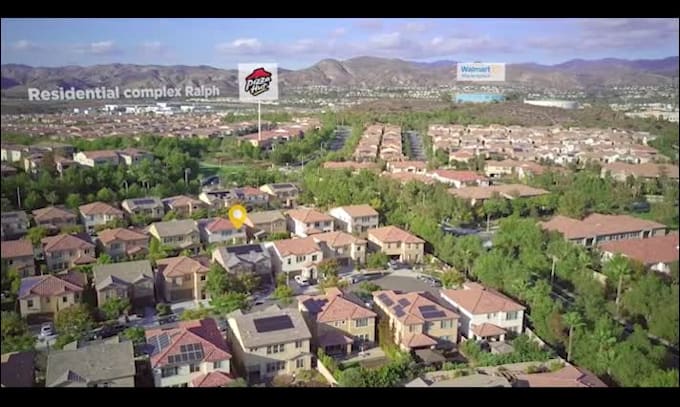 do a detailed real estate drone video editing with motion graphics