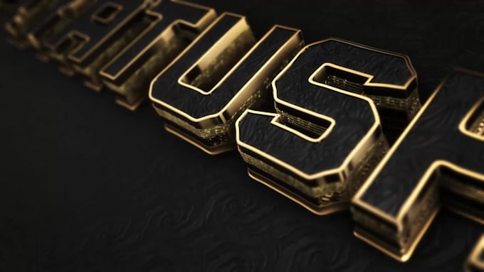 create black and gold 3d logo animation video in 24h
