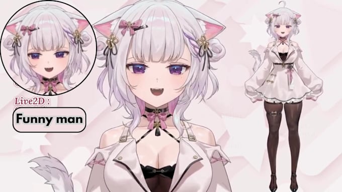 do 2d vtuber model, live2d rigging, anime art, vtube modeling for streaming