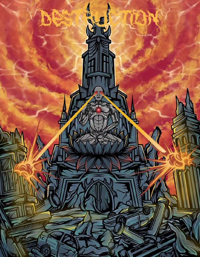 draw dark illustration, black metal, death metal, heavy, and horror bands
