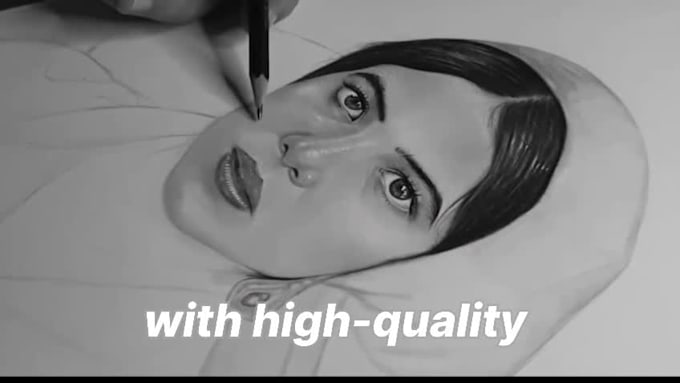 draw a custom realistic pencil portrait sketch from photo