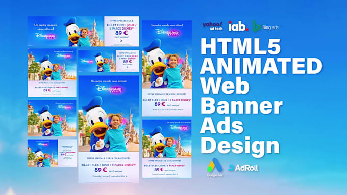 design animated HTML5 banner ads for google adroll