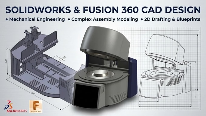 do 3d cad design, 3d modeling, 3d product design and 3d printing in solidwork