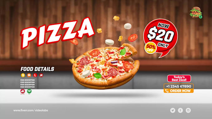 make digital menu video or animated board menu screen