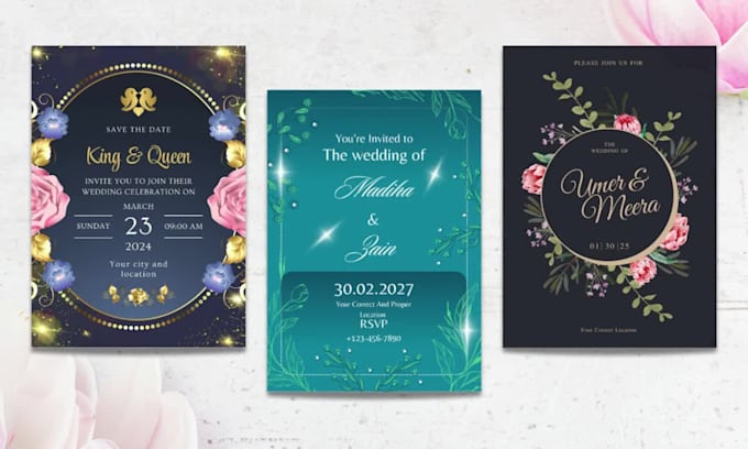 design modern graduation, wedding and party invitation, announcement card