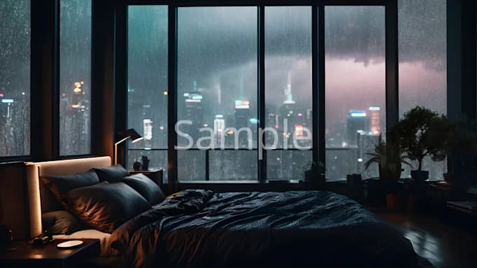 create cozy rain and relaxing video for meditation