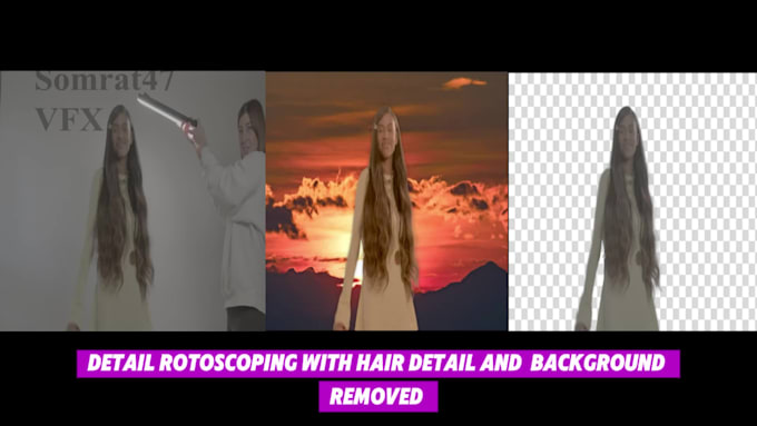 professional background remove,rotoscoping,motion tracking