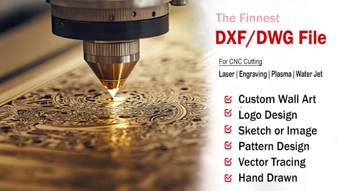 image to dxf, svg file for cnc laser cutting, engraving
