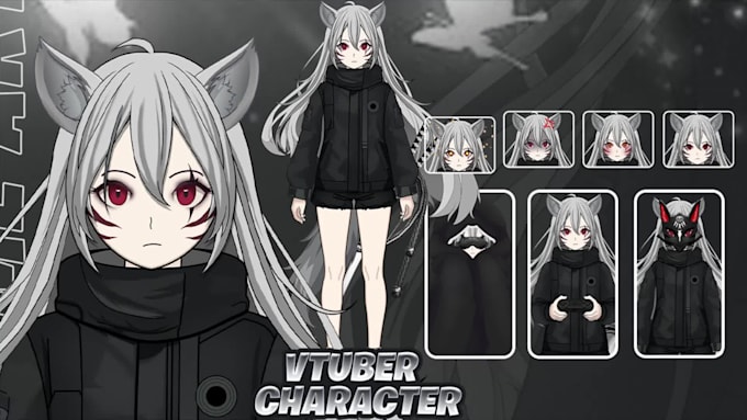create and rig stunnig live 2d vtuber, chibi model for vtube studio