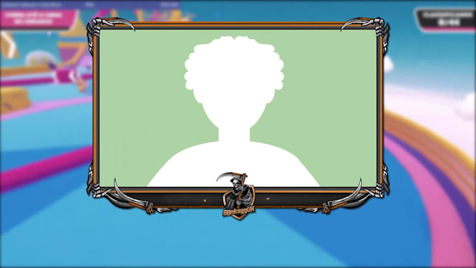 design custom animated facecam for twitch or kick webcam streamers