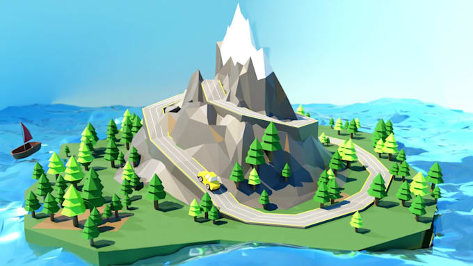 create low poly 3d objects and isometric scenes