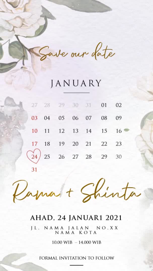 create wedding video invitation or save the date animated