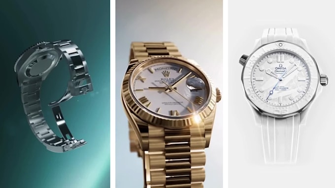 design wristwatch, cgi wristwatch animation, 3d watch model, realistic watch