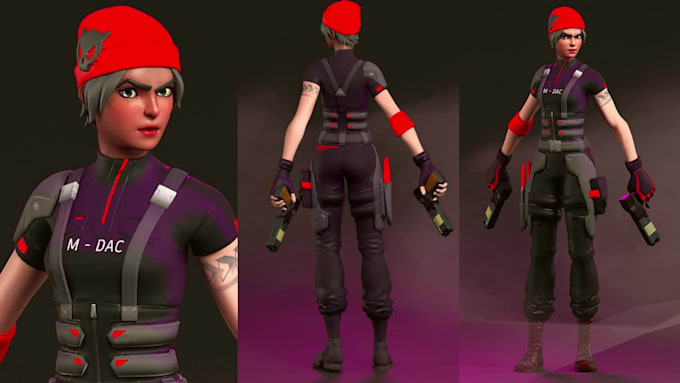 fix or do stylized 3d character model texture and rig for game in blender maya