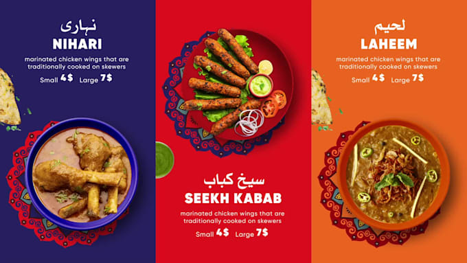 design animated food menu for your restaurant