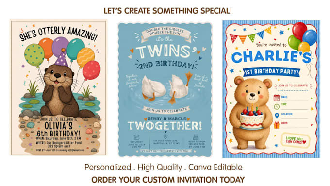 create a personalized kids birthday invitation in canva