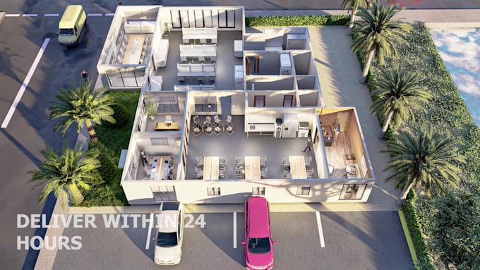 Top 10! I will design interior, exterior visualization 3d floor plan in 24 hours  for $10