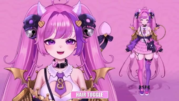 design quality male or female 2d vtuber model 3d vtuber rigging live2d vtuber