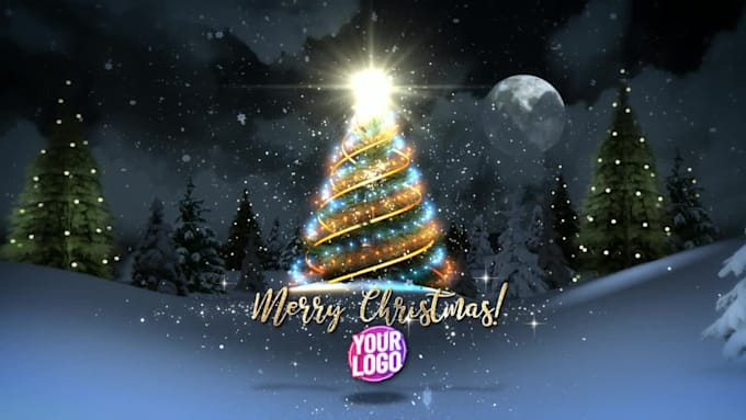 put logo or text in christmas greetings video