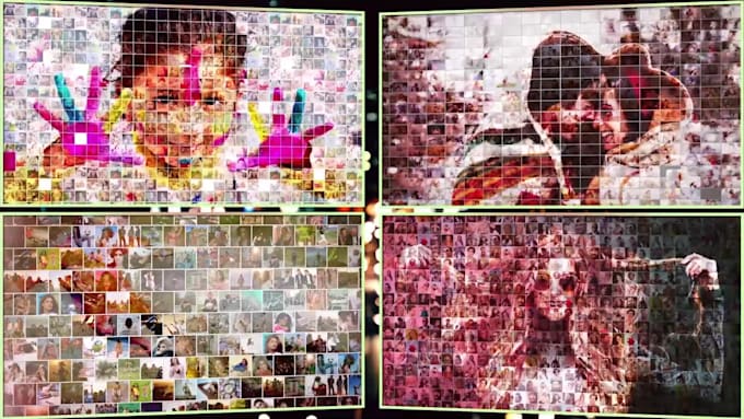 create a beautiful photo mosaic slideshow video, multi photo for any occasion