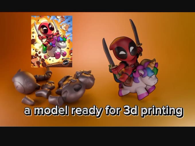 transform your character from 2d to 3d ready for 3d printing