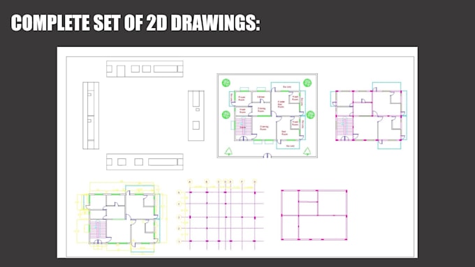 Draw architectural floor plan,sections and elevations using autocad by ...