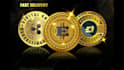 create crypto currency bitcoin token coin badge logo