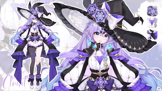 draw and rig high quality vtuber mode, 2d vtuber model, live 2d vtuber model