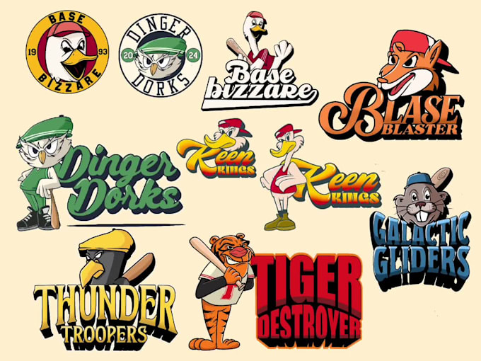 collage sport animal mascot logo