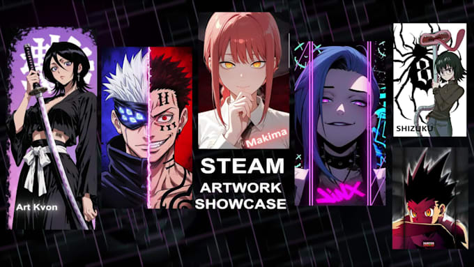 make animated images and artwork for you steam profile