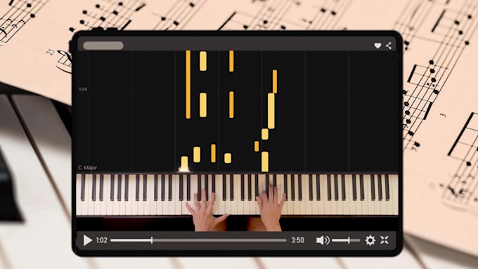 play your piano sheet music with video