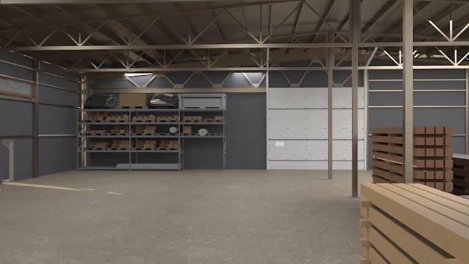 make realistic 3d industrial animation factory warehouse walkthrough animation