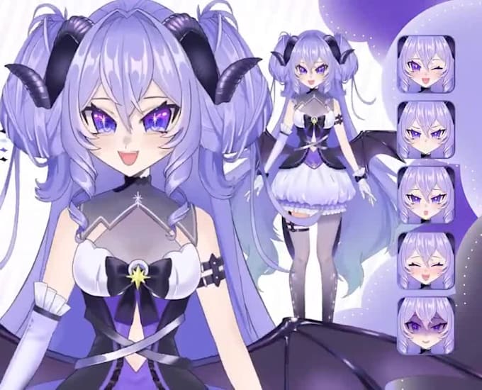 Dibujar y riggear rigs de live2d, comisión de modelos live2d vtuber ...