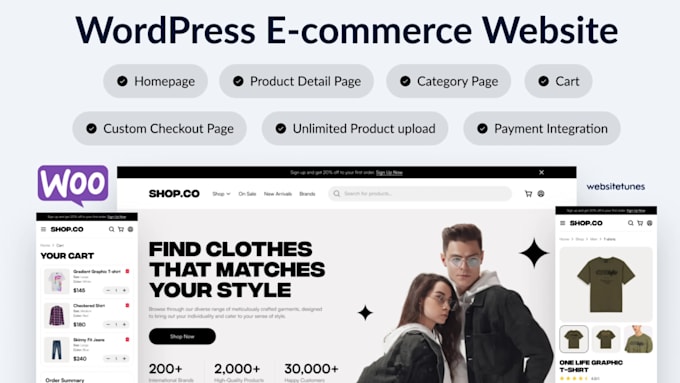 design ecommerce wordpress website online store with woocommerce