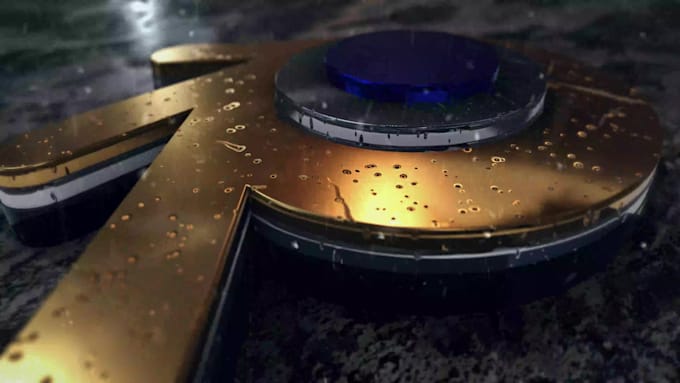 create 3d metal rain logo intro