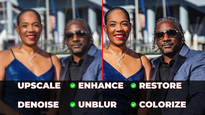 fix flaws, upscale resolution, restore, enhance your images or logo