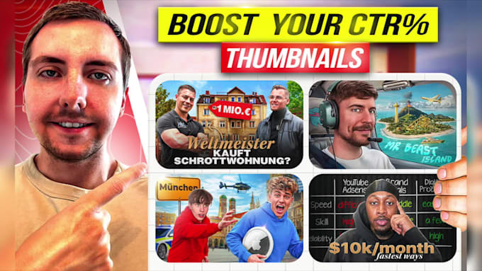 design a professional youtube thumbnail that boosts views