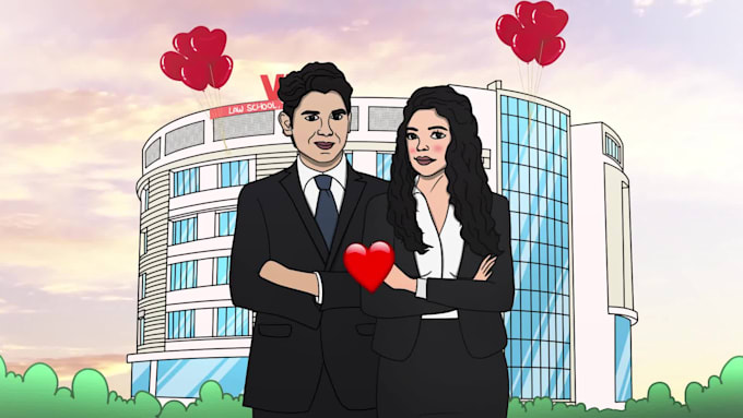 make your animated wedding invitation video with caricature