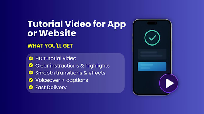 create step by step app or website tutorial video with voiceover