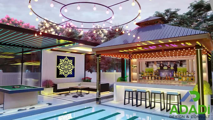 3d landscape design, backyard, front yard, deck, pool as a landscape architect