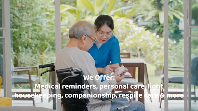 make custom elderly care, senior citizen, home care promo video
