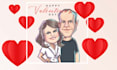 draw customized caricature valentine card